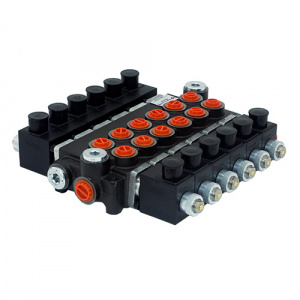 Гидрораспределитель моноблочный с электромагнитным управлением Р40  6-секционный