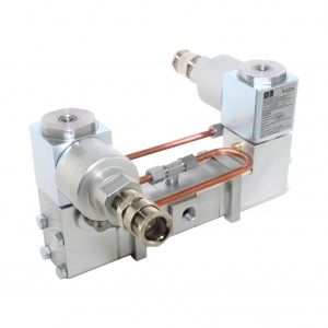 Клапан пневматический регулирующий с электромагнитным исполнительным механизмом 242-803 500, 5/3, G1/4, 3000 l/min, 220 V AC, 22VA, II Gb IIC T5 X, 1Ex db IIC T5 Gb X, -50C...+70С