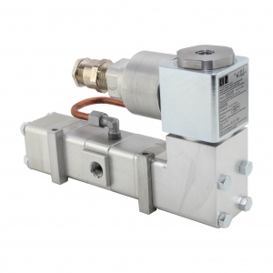Клапан пневматический регулирующий с электромагнитным исполнительным механизмом 242-809 200, 5/2, G1/4, 3000 l/min, 24-28 V DC, 12W, II Gb IIC T5 X, 1Ex db IIC T5 Gb X,  -50C...+70С